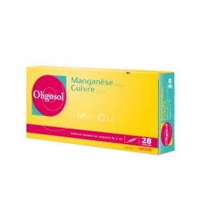 Oligosol manganèse cuivre 28 ampoules 56ml