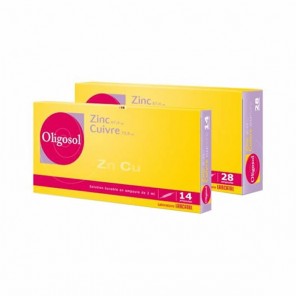 Oligosol zinc cuivre 28 ampoules 56ml