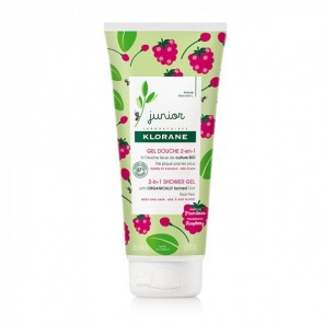 Klorane junior gel douche 2-en-1 framboise corps et cheveux 200ml