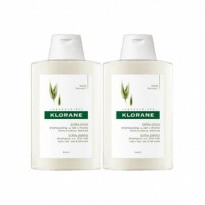 Klorane shampooing extra doux au lait d'avoine 2x400ml