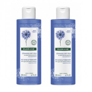 Klorane démaquillant yeux au bleuet 2x200ml