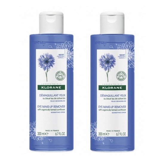 Klorane démaquillant yeux au bleuet 2x200ml