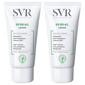 Svr spirial crème déodorant anti-transpirant intense 48h 50ml duo