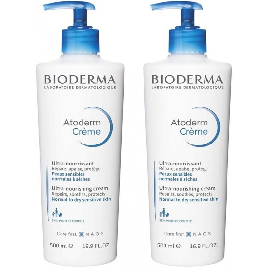 Bioderma atoderm crème parfumée 2x500ml