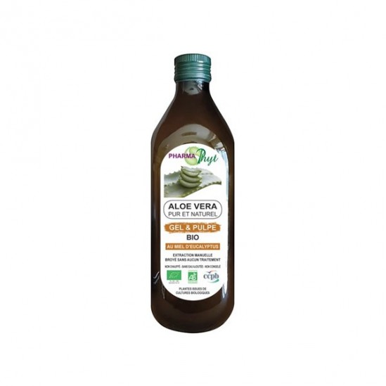 Pharmaphyt aloe vera gel et pulpe bio miel d'eucalyptus 500ml