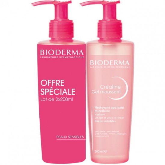 Bioderma créaline gel moussant 2x200ml