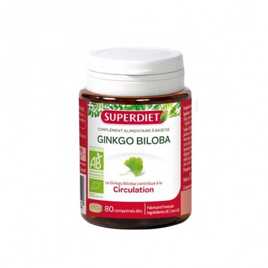 Superdiet ginkgo biloba bio 80 comprimés