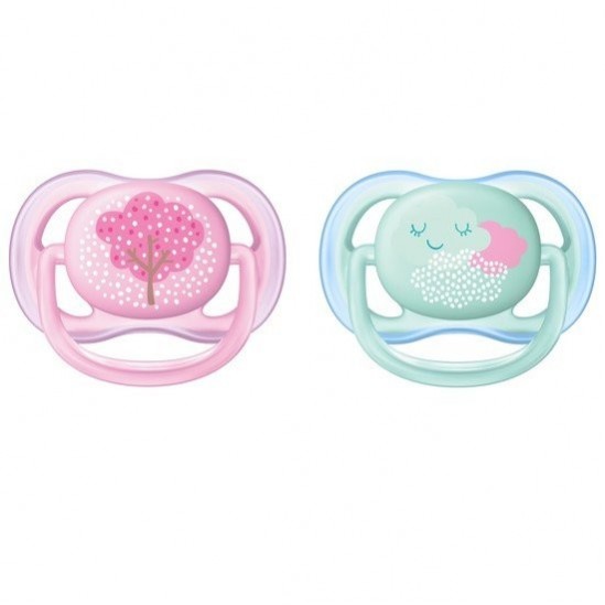 Philips avent sucette ultra air fille 0-6 mois lot de 2 scf343/20