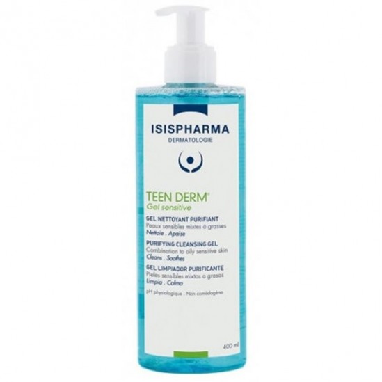 Isispharma teen derm gel sensitive nettoyant purifiant 400ml