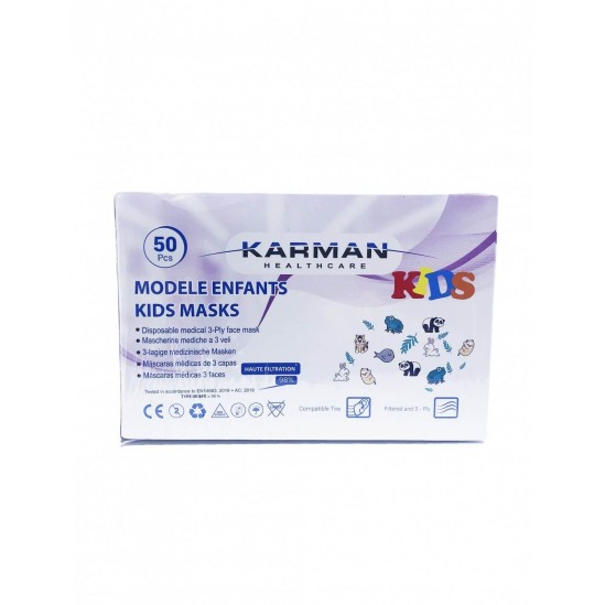 Karman Masques chirurgicaux boite 50 enfants avec motifs