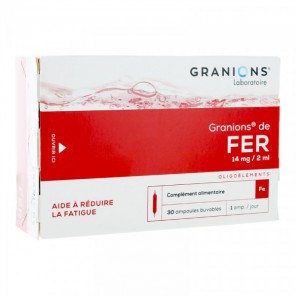 Granions® fer complément alimentaire 30 ampoules 2ml