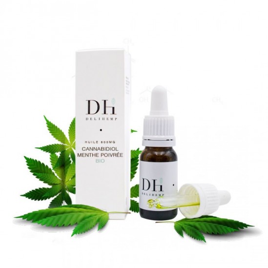 Delihemp huile cannabidiol 1500mg menthe poivrée bio 10ml