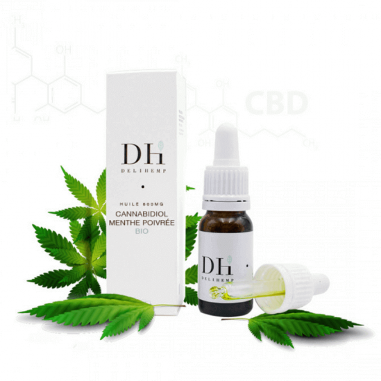 Delihemp huile cannabidiol 2000mg menthe poivrée bio 10ml