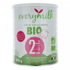 Everymilk lait en poudre bio 2 6 mois à 1 ans 800g