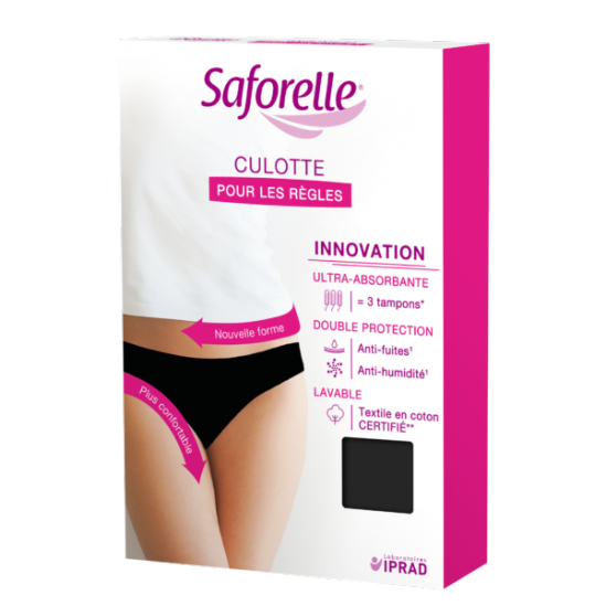 Saforelle culotte pour les règles ultra absorbante noir taille 44