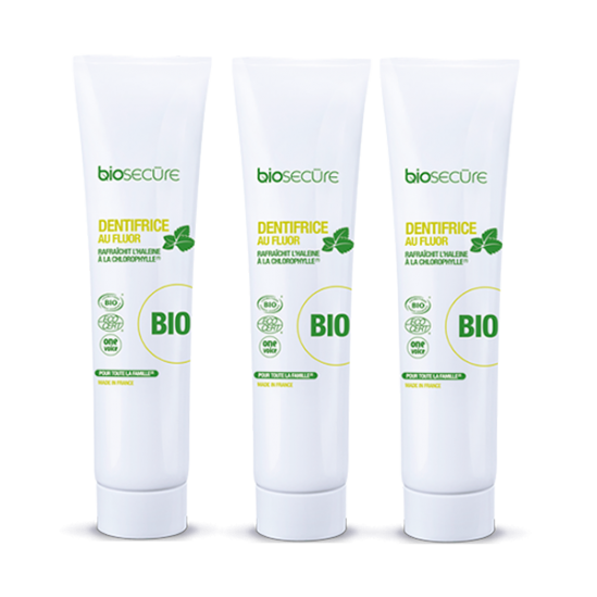 Biosecure dentifrice au fluor bio lot de 3x75ml