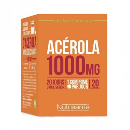 Nutrisanté nutri'sentiels acérola 1000mg 20 comprimés