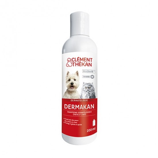 Clément thékan dermakan shampoing dermatologique chien et chat 200ml