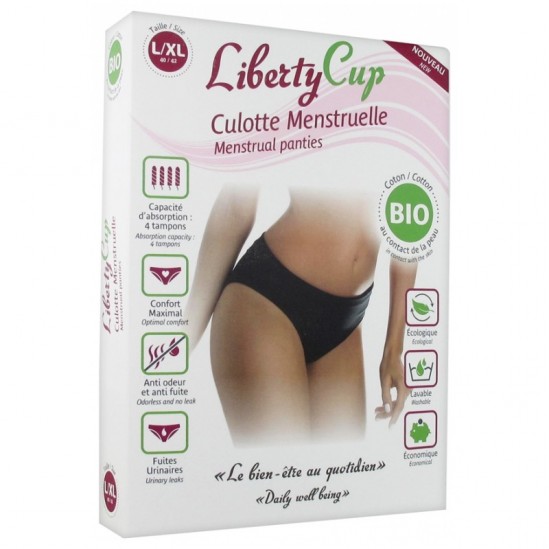 Liberty cup culotte menstruelle bio noires lot de 2 L/XL 40-42