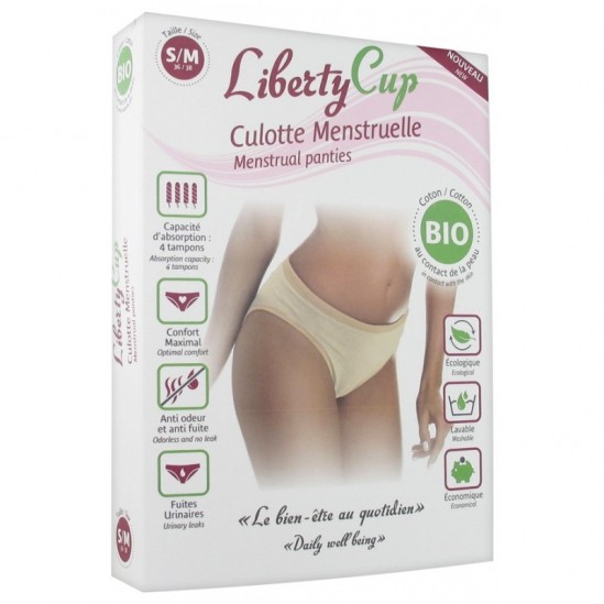 Liberty cup culotte menstruelle bio noires lot de 2 S/M 36-38