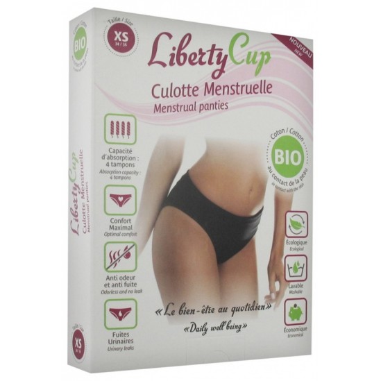 Liberty cup culotte menstruelle bio couleur noir XS 34-36