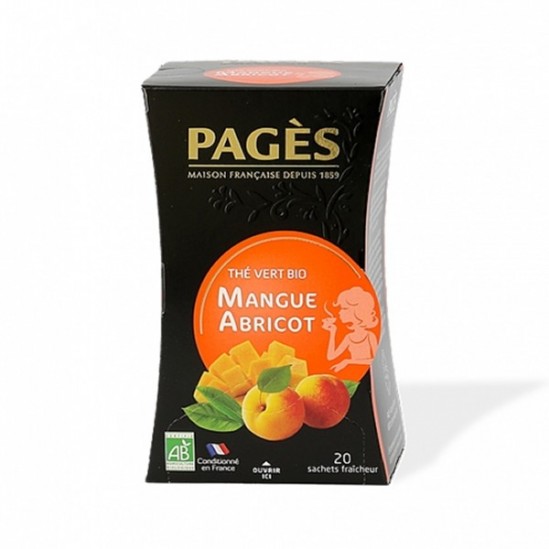 Pagès thé vert bio saveur mangue abricot 20 sachets 36g