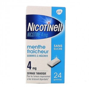 Nicotinell 4mg menthe fraîcheur sans sucre 24 gommes