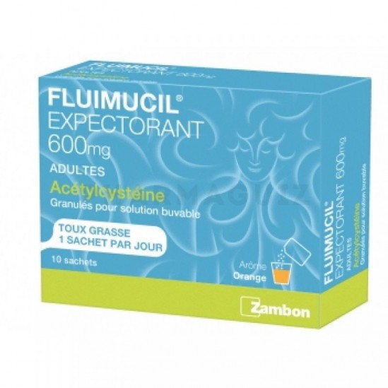 Fluimucil expectorant 600mg arôme orange 10 sachets