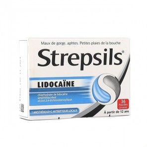 Strepsils lidocaïne 36 pastilles à sucer