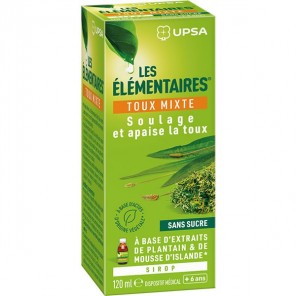 Upsa les élémentaires toux mixte sans sucre sirop 120ml