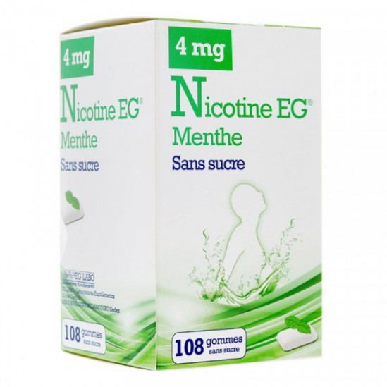 Nicotine EG menthe sans sucre 108 gommes