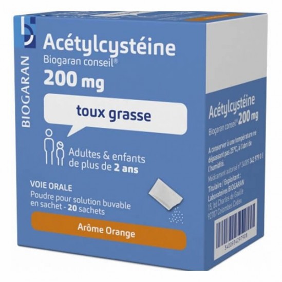 Biogaran Acétylcystéine 200mg 20 sachets