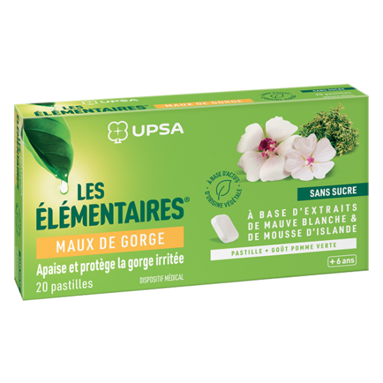 Upsa les élémentaires maux de gorge 20 pastilles