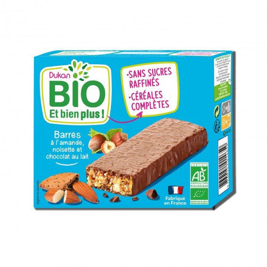 Dukan bio barres amande noisette chocolat au lait 120g