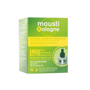 Marque verte mousti Kologne recharge liquide anti-moustiques