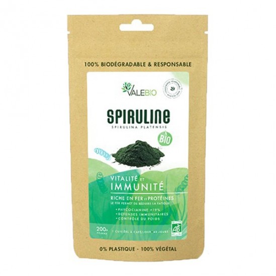 Valebio spiruline en poudre bio 200g