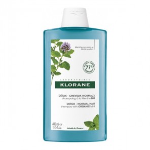 Klorane détox shampoing à la menthe bio 400ml