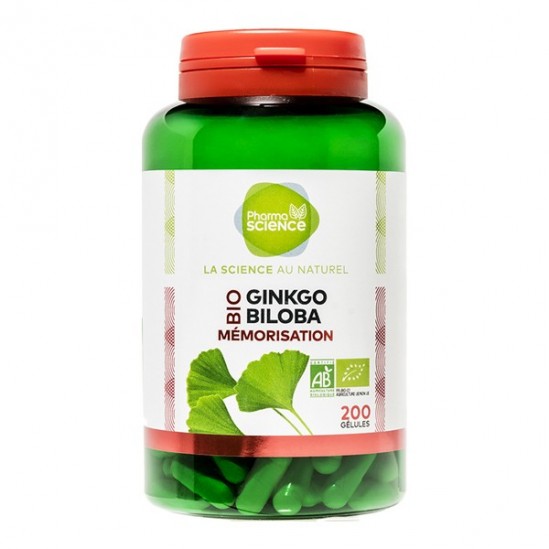 Pharmascience ginkgo biloba bio mémorisation 200 gélules