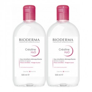 Bioderma créaline H2o eau micellaire démaquillante 2x500ml