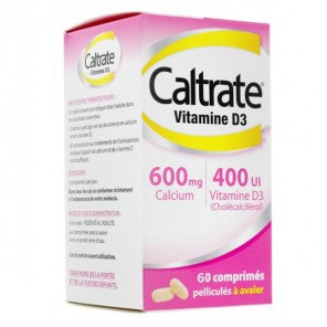 Caltrate vitamine D3 600mg 400UI 60 comprimés