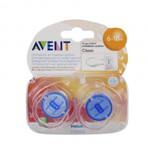 Avent sucette silicone transparente 6-18 mois 2 sucettes