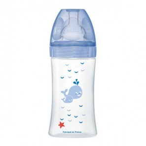 Dodie sensation+ biberon tétine plate débit moyen mer 270ml