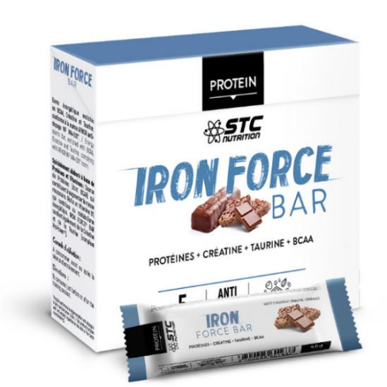 Stc nutrition iron force bar chocolat, praliné, riz souflé 35g