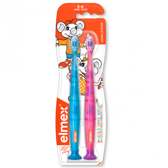 Elmex brosse à dents enfant 3-6 ans lot de 2