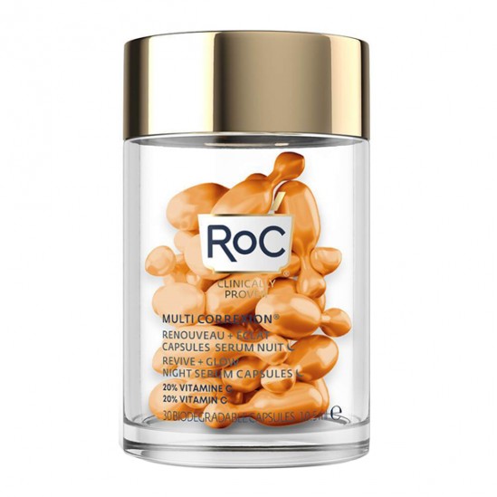 Roc multi correxion renouveau + éclat sérum nuit 30 capsules 10.5ml