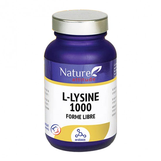 Nature attitude l-lysine 1000 forme libre 60 gélules