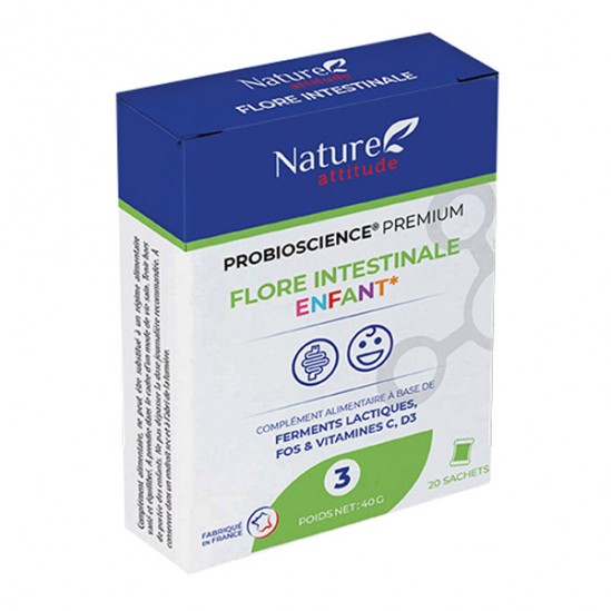 Nature attitude probioscience 3 flore intestinale enfant 20 sachets