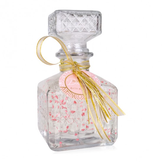 Tentation bain moussant transparent à paillettes coeur roses 410ml