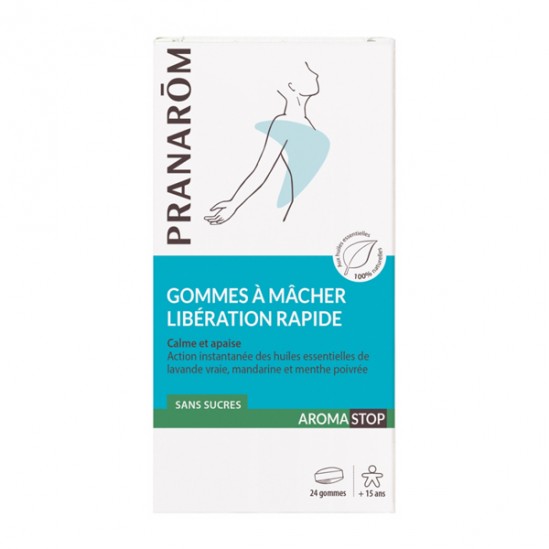 Pranarôm aromastop gommes à mâcher libération rapide 24 gommes