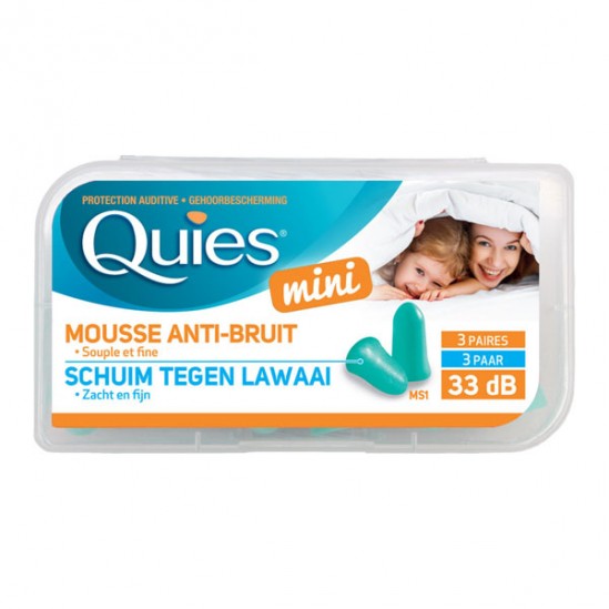 Quies mini mousse anti-bruit 3 paires